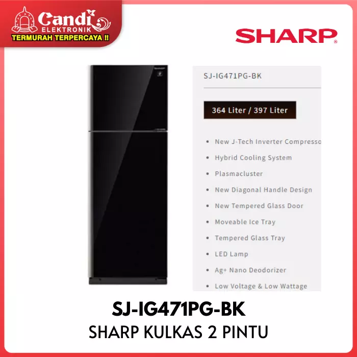KULKAS BIG REFF 2 PINTU SHARP